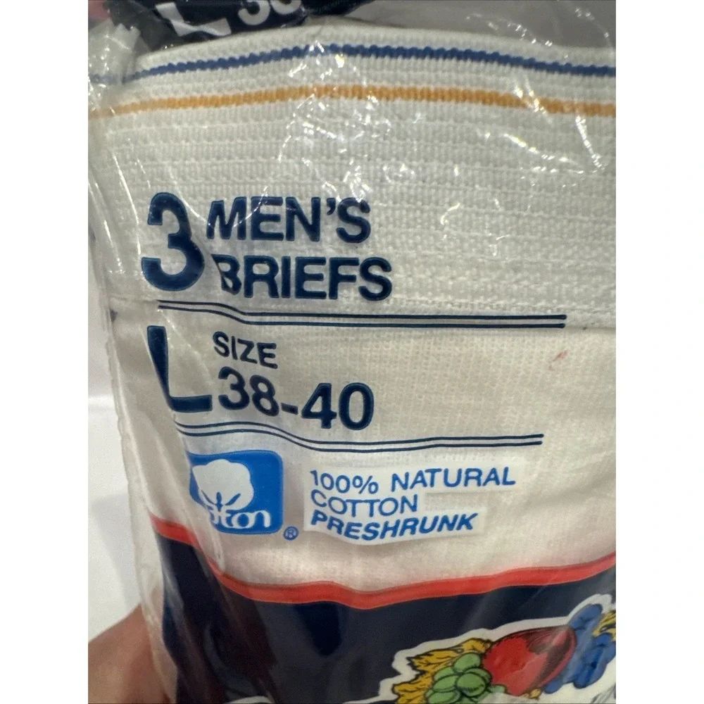 Vintage Fruit of the Loom Men's Briefs L 38-40 3 Pack NOS USA Sealed Cotton